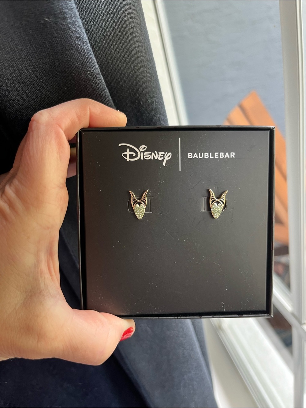 BaubleBar x Disney Maleficent Horn Stud Earrings - Gold with Green